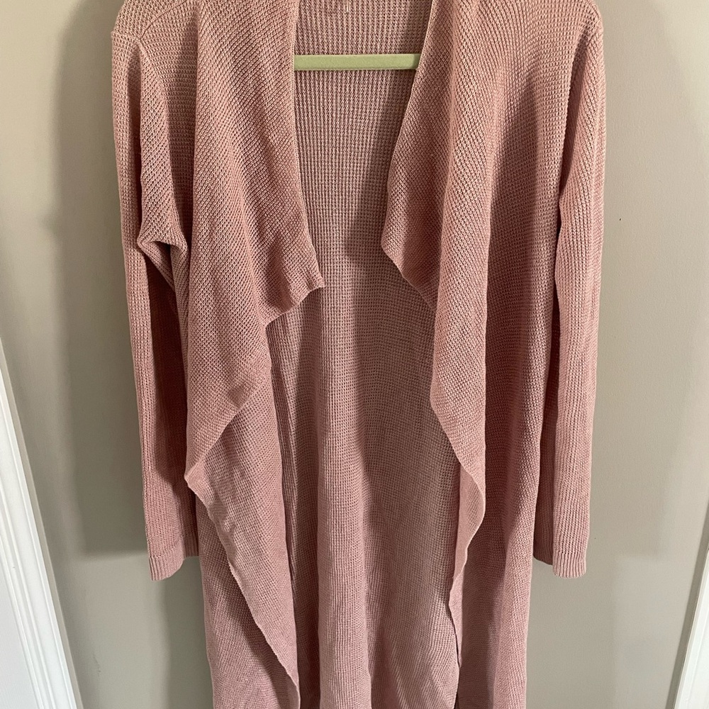 Monk & Lou Women's Pink Open Front Sweater